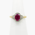 Oval Ruby & Diamond Ring in 9ct Gold - Jordans Jewellers