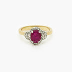 Oval Ruby & Diamond Ring in 9ct Gold - Jordans Jewellers