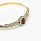 Antique Ruby 1.50ct & Diamond 1.65ct Bangle in 18ct Gold - Jordans Jewellers