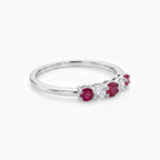 18ct White Gold Ruby & Diamond Half Eternity Ring