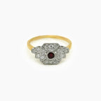 Art Deco Style Ruby & Diamond Ring - Jordans Jewellers