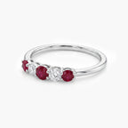 18ct White Gold Ruby & Diamond Half Eternity Ring