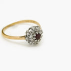 9ct Gold Ruby and Diamond Cluster Ring - Jordans Jewellers