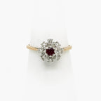 9ct Gold Ruby and Diamond Cluster Ring - Jordans Jewellers
