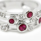 Silver Ruby and CZ Bubble Ring