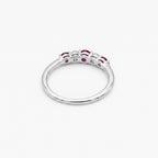 18ct White Gold Ruby & Diamond Half Eternity Ring