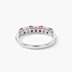 18ct White Gold Diamond and Ruby Half Eternity Ring