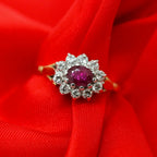 9ct Yellow Gold Ruby and Diamond Cluster Ring - Jordans Jewellers