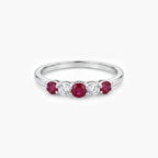 18ct White Gold Ruby & Diamond Half Eternity Ring
