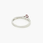 Ruby Solitaire With Diamond Shoulder Detail - 14ct White Gold - Jordans Jewellers