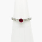 Ruby Solitaire With Diamond Shoulder Detail - 14ct White Gold - Jordans Jewellers