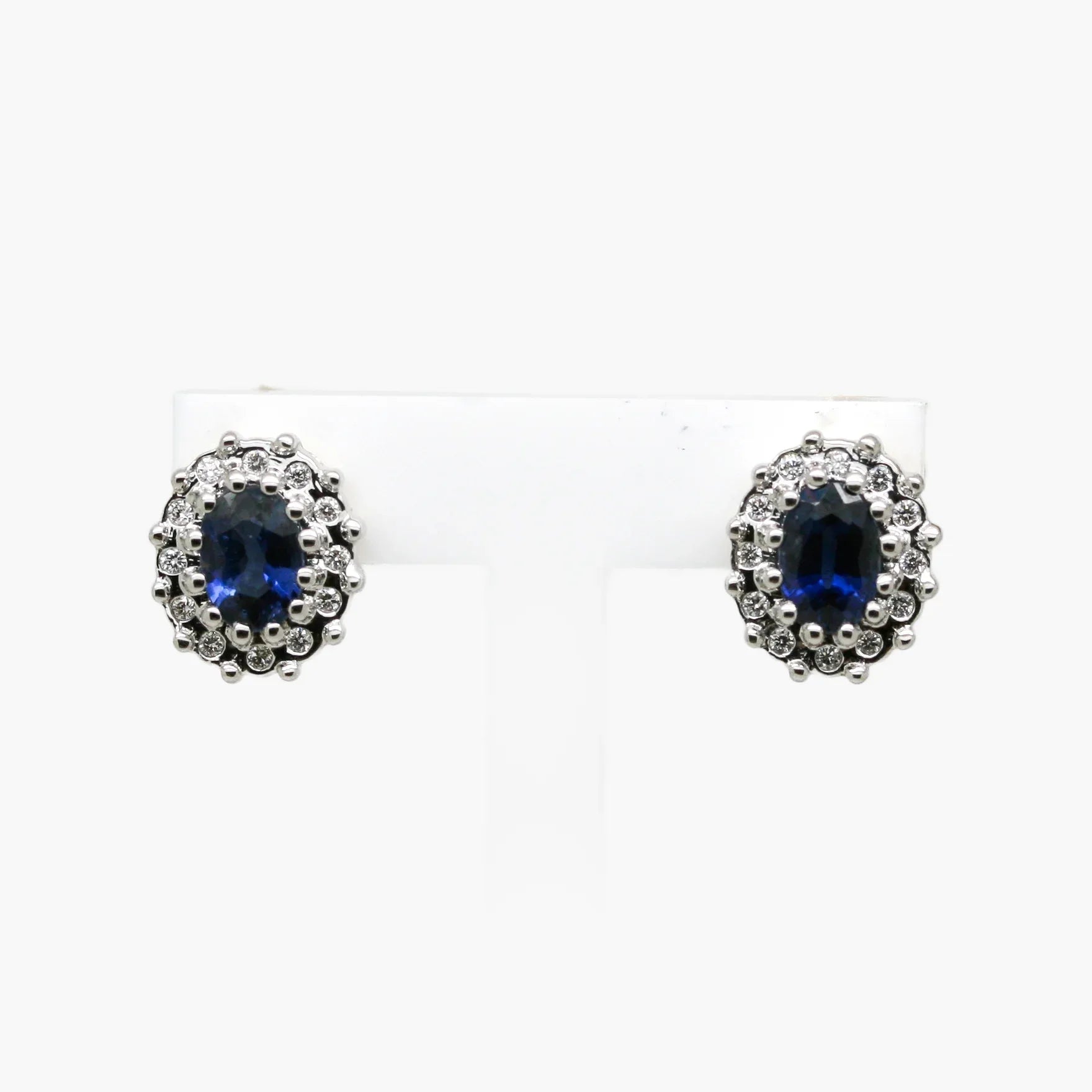 9ct Gold Sapphire and Diamond Stud Earrings - Jordans Jewellers