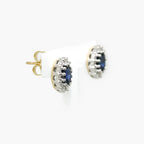 9ct Gold Sapphire and Diamond Stud Earrings - Jordans Jewellers