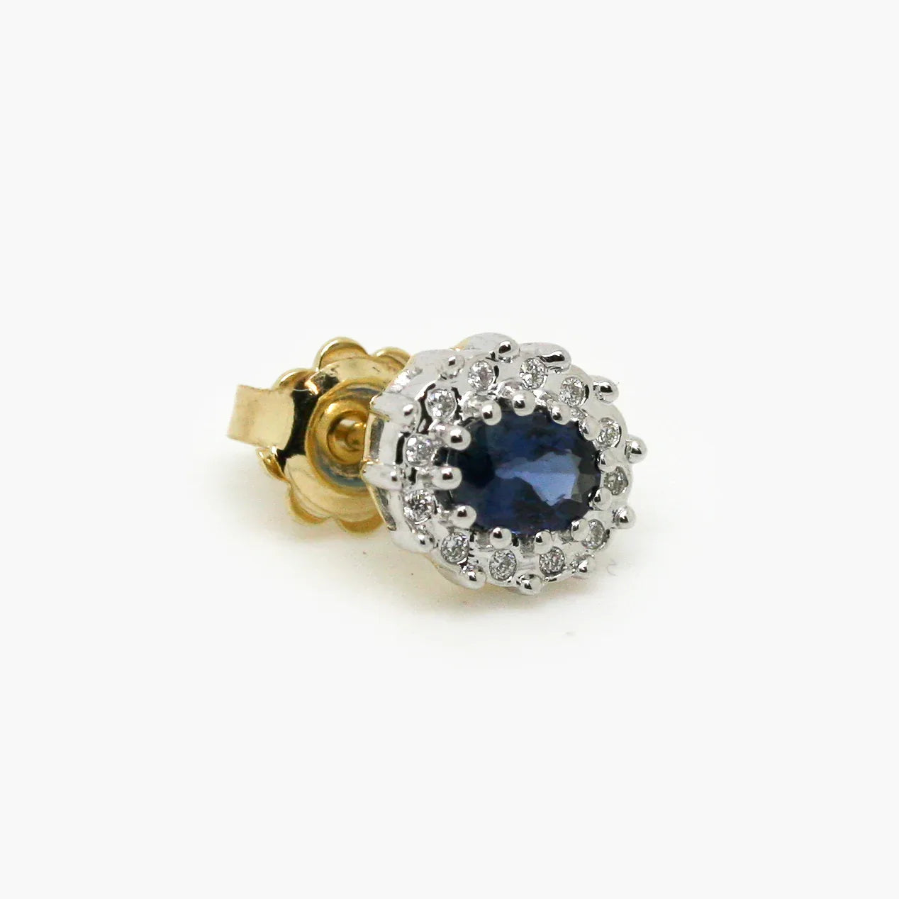 9ct Gold Sapphire and Diamond Stud Earrings - Jordans Jewellers