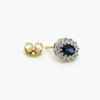 9ct Gold Sapphire and Diamond Stud Earrings - Jordans Jewellers