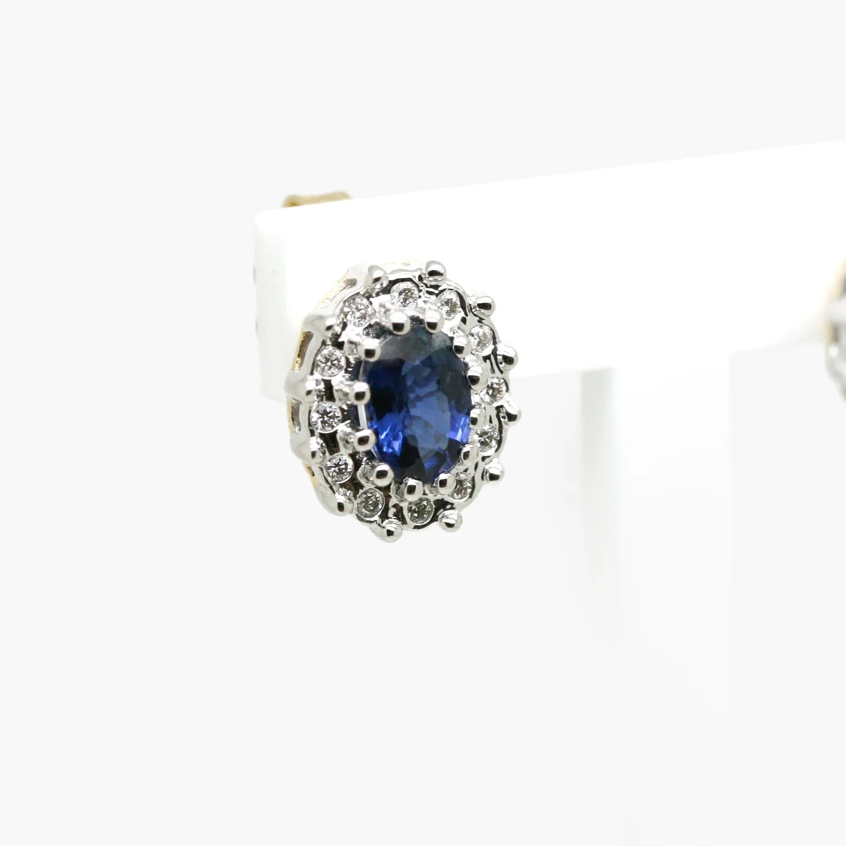 9ct Gold Sapphire and Diamond Stud Earrings - Jordans Jewellers