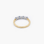 18ct Yellow Gold Sapphire & Diamond 7-Stone Half Eternity Ring