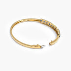 9ct Yellow Gold Sapphire & Diamond Hinged Bangle Bracelet