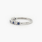 9ct White Gold Sapphire & Diamond Half Eternity Ring
