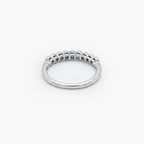 9ct White Gold Sapphire & Diamond Half Eternity Ring