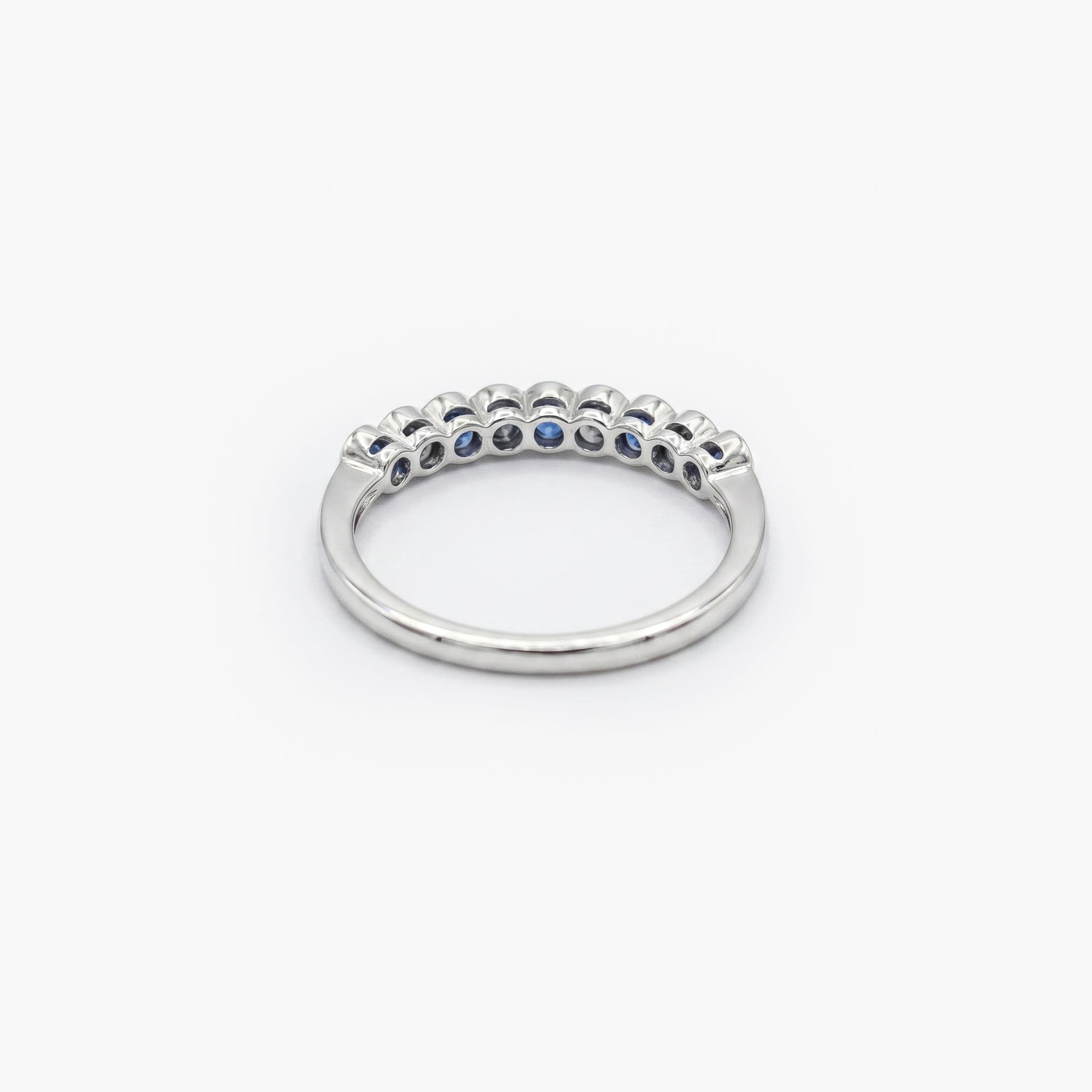 9ct White Gold Sapphire & Diamond Half Eternity Ring