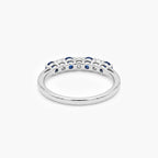 18ct White Gold Sapphire & Diamond 7-Stone Half Eternity Ring