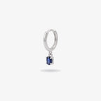 9ct White Gold Sapphire 0.40ct Drop Earrings - Side View