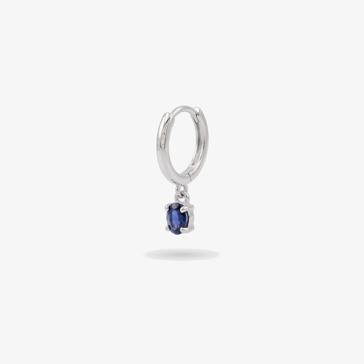 9ct White Gold Sapphire 0.40ct Drop Earrings - Side View