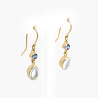 Sapphire & Moonstone Drop Earrings in 9ct Yellow Gold - Jordans Jewellers