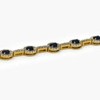 9ct Gold Sapphire and Diamond Halo Bracelet - Jordans Jewellers