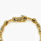 9ct Gold Sapphire and Diamond Halo Bracelet - Jordans Jewellers