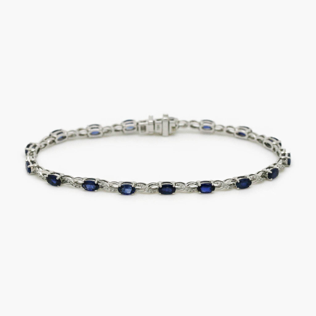 18ct White Gold Sapphire & Diamond Bracelet - Jordans Jewellers