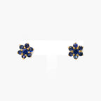 9ct Gold Sapphire Flower Stud Earrings - Jordans Jewellers