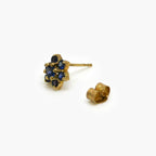 9ct Gold Sapphire Flower Stud Earrings - Jordans Jewellers