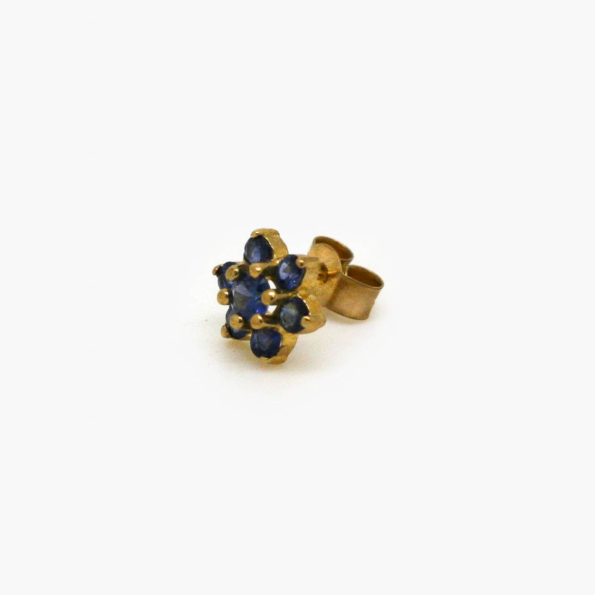 9ct Gold Sapphire Flower Stud Earrings