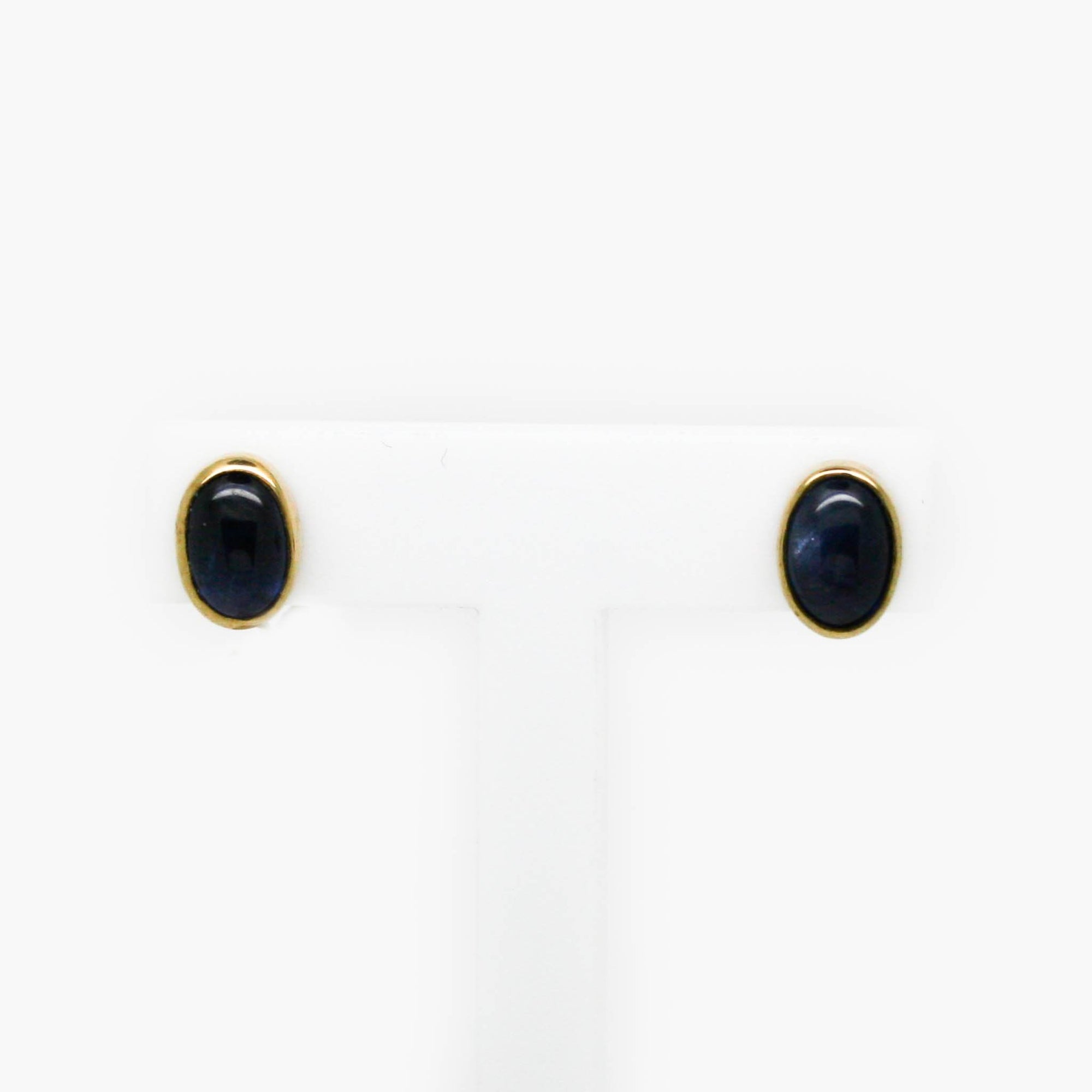 Oval Sapphire Stud Earrings in 9ct Yellow Gold - Jordans Jewellers
