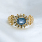 18 Carat Yellow Gold Blue Sapphire & Diamond Ring - Jordans Jewellers