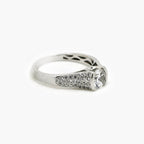 Silver CZ Solitaire Ring with Shoulder Detail - Jordans Jewellers