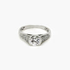 Silver CZ Solitaire Ring with Shoulder Detail - Jordans Jewellers
