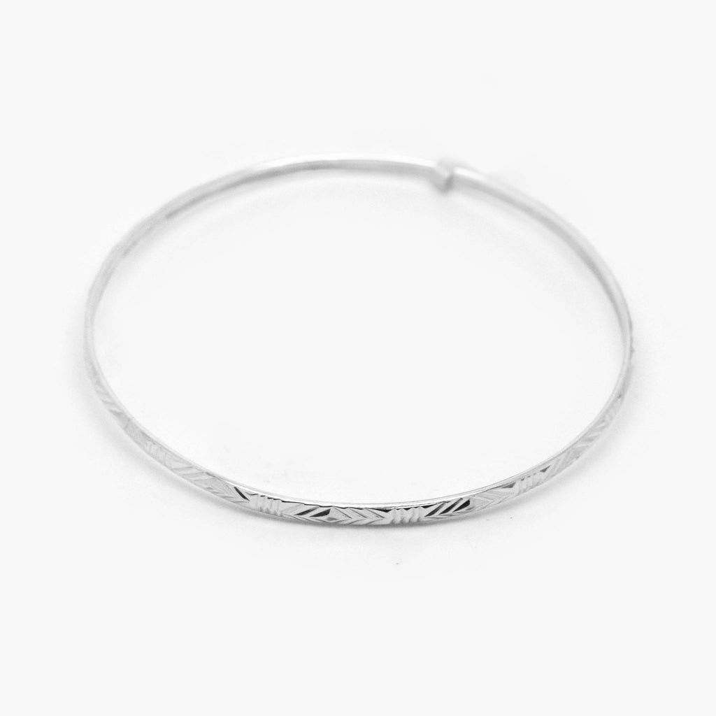 Silver 3mm Diamond Cut Bangle - Jordans Jewellers