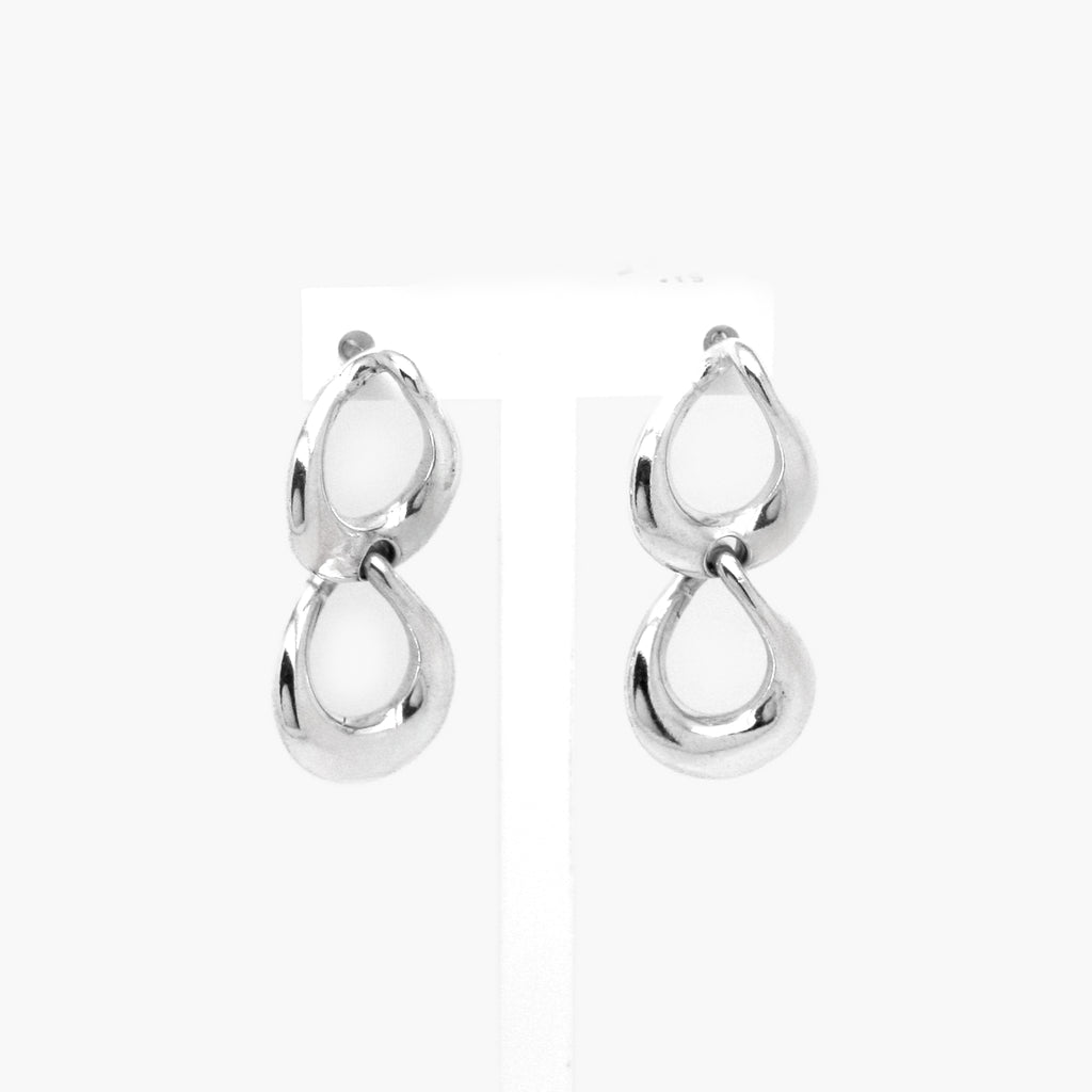 silver interlink earrings