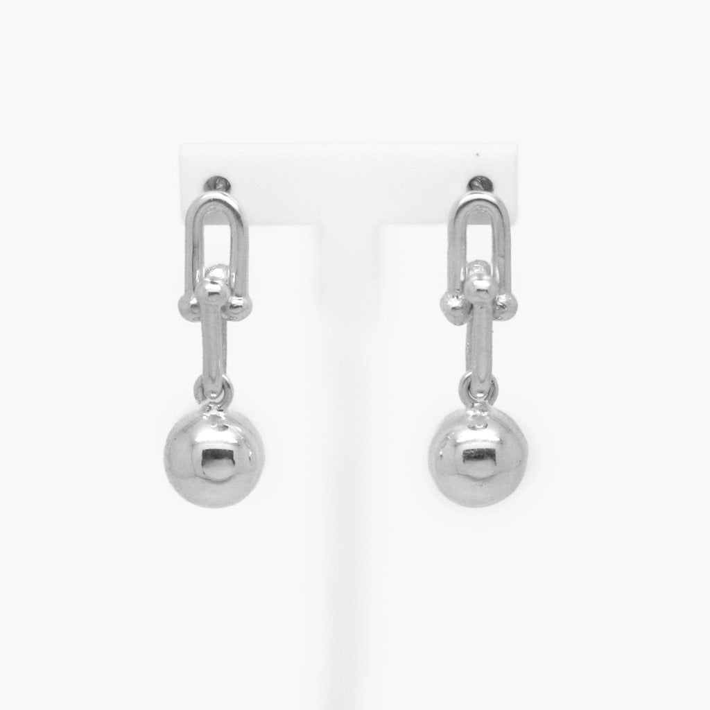 Silver Bead & Chain Link Drop Earrings - Jordans Jewellers