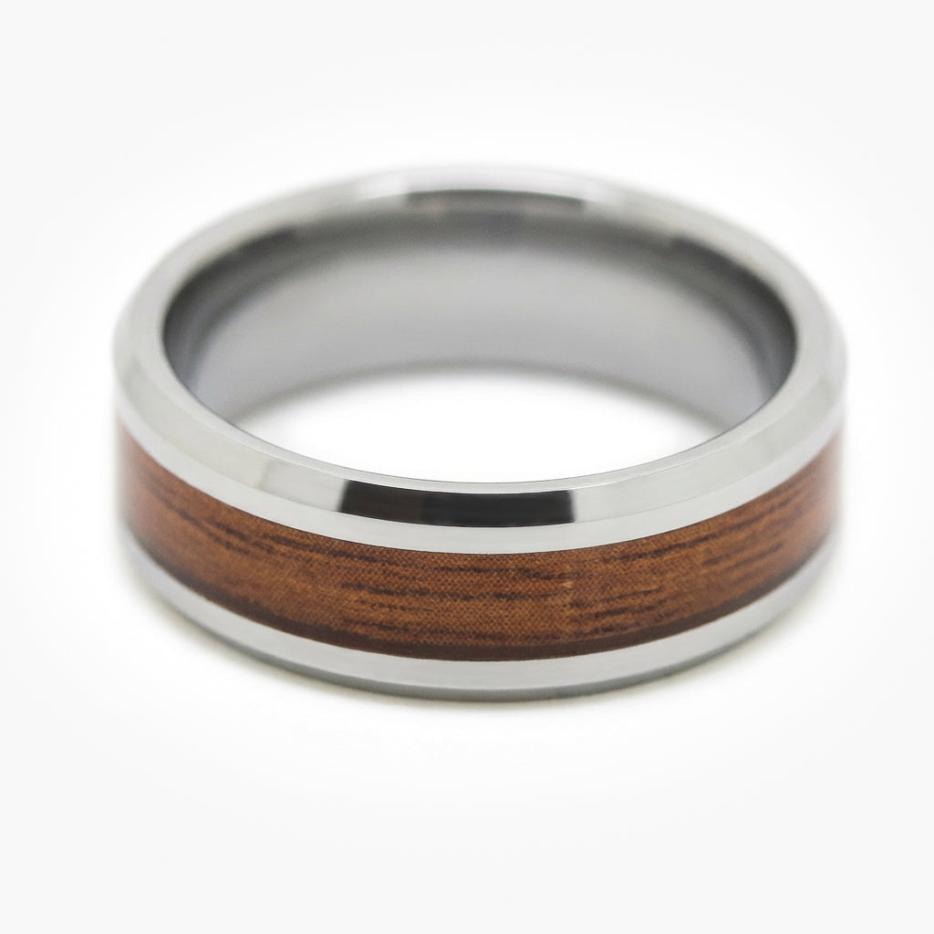 Men's Tungsten Carbide Wood Inlay Ring