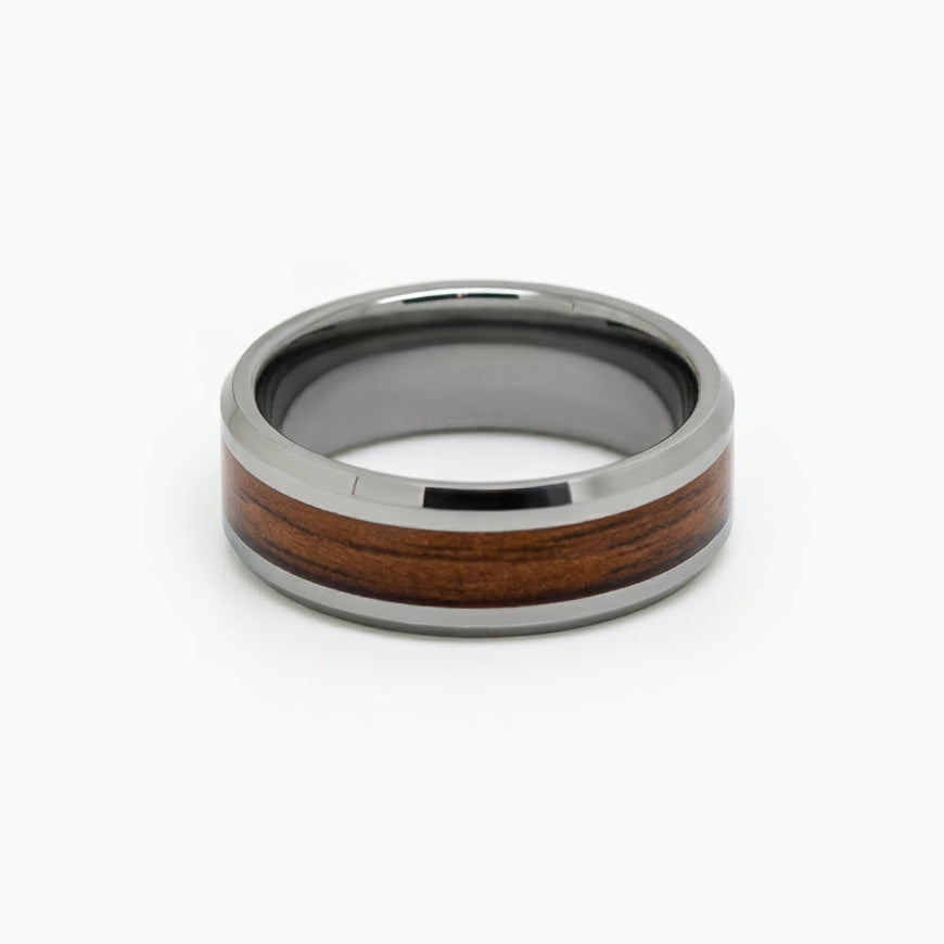 Men's Tungsten Carbide Wood Inlay Ring