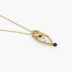 9ct Yellow Gold Sapphire & Diamond Pendant Necklace - Jordans Jewellers