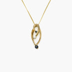 9ct Yellow Gold Sapphire & Diamond Pendant Necklace - Jordans Jewellers