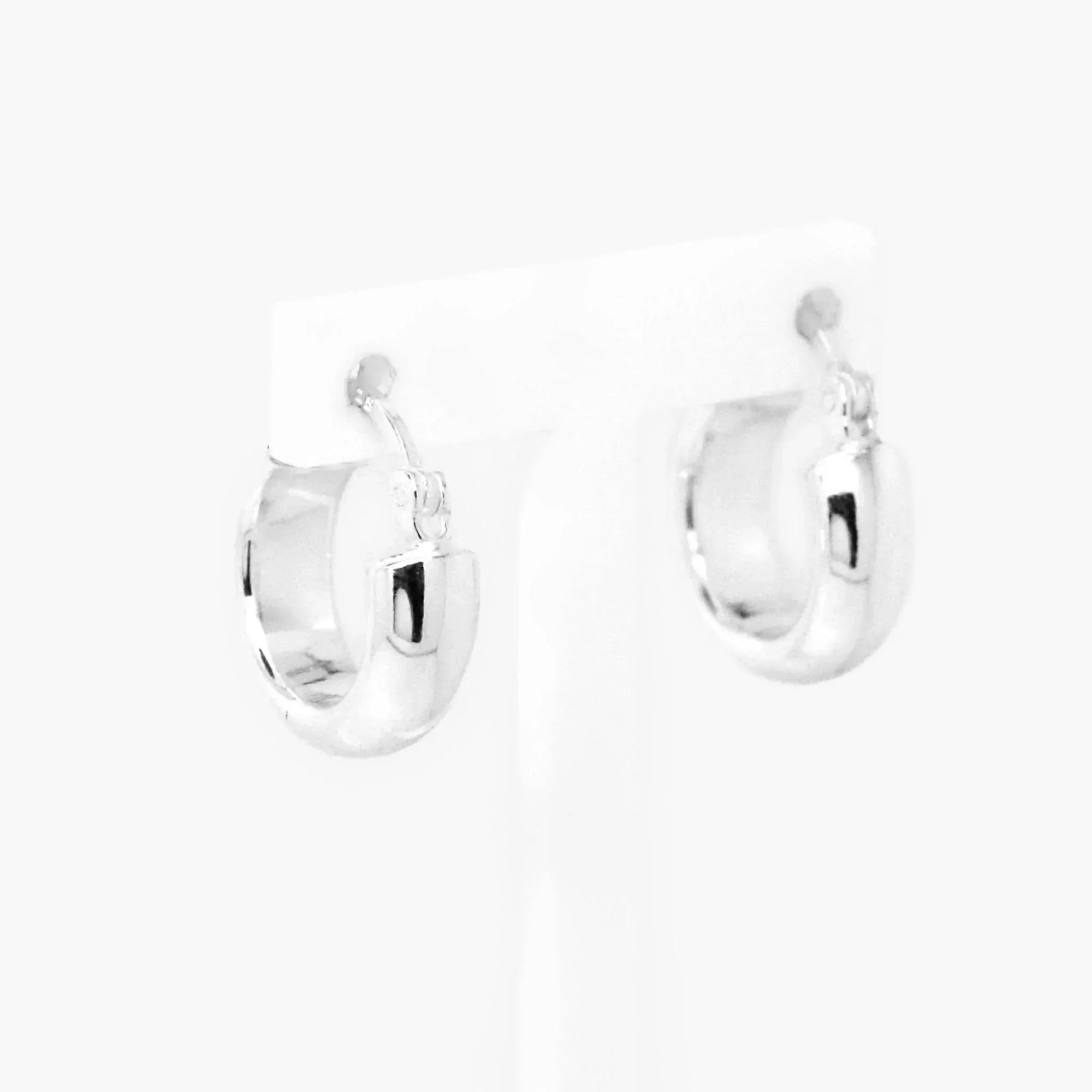 Silver 15mm Polished Hoop Earrings - Jordans Jewellers