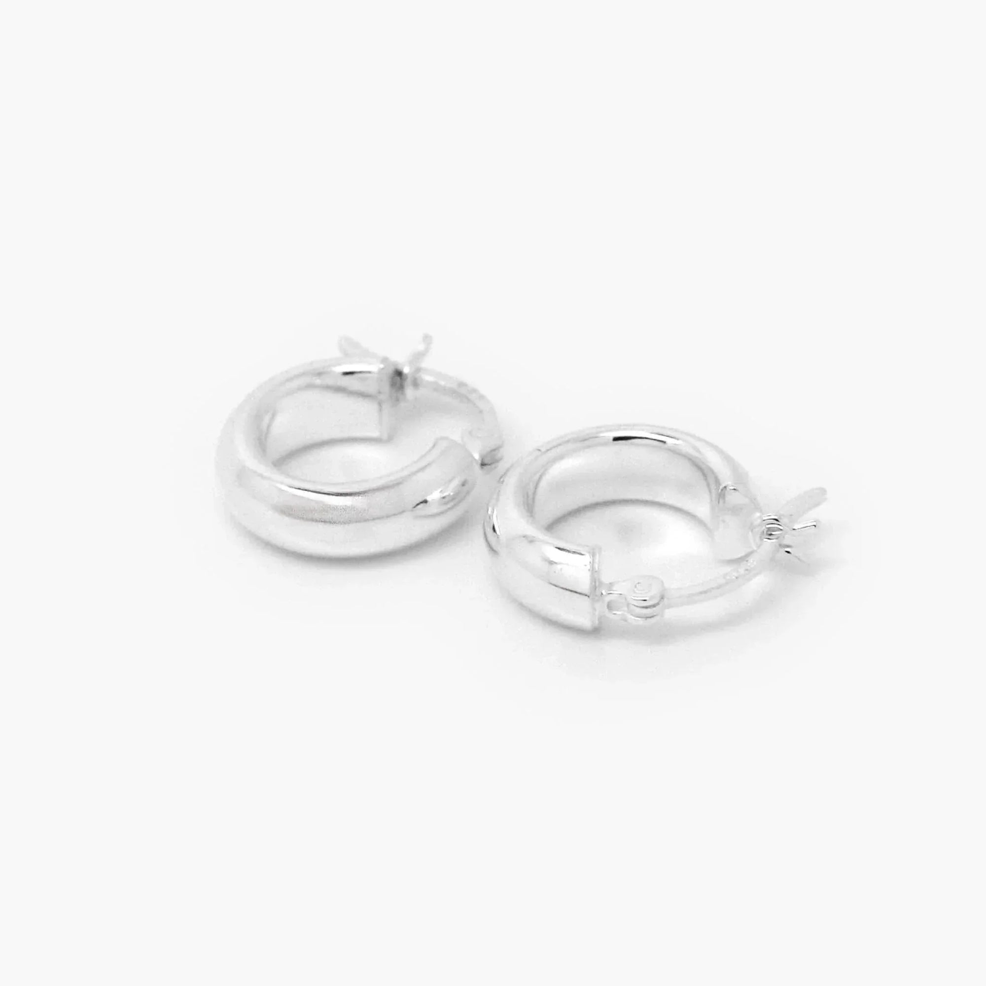 Silver 15mm Polished Hoop Earrings - Jordans Jewellers