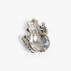 Sterling Silver Enamel & Marcasite Snowman Brooch detail view