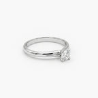 18ct White Gold 0.34ct Diamond Four-Claw Solitaire Engagement Ring
